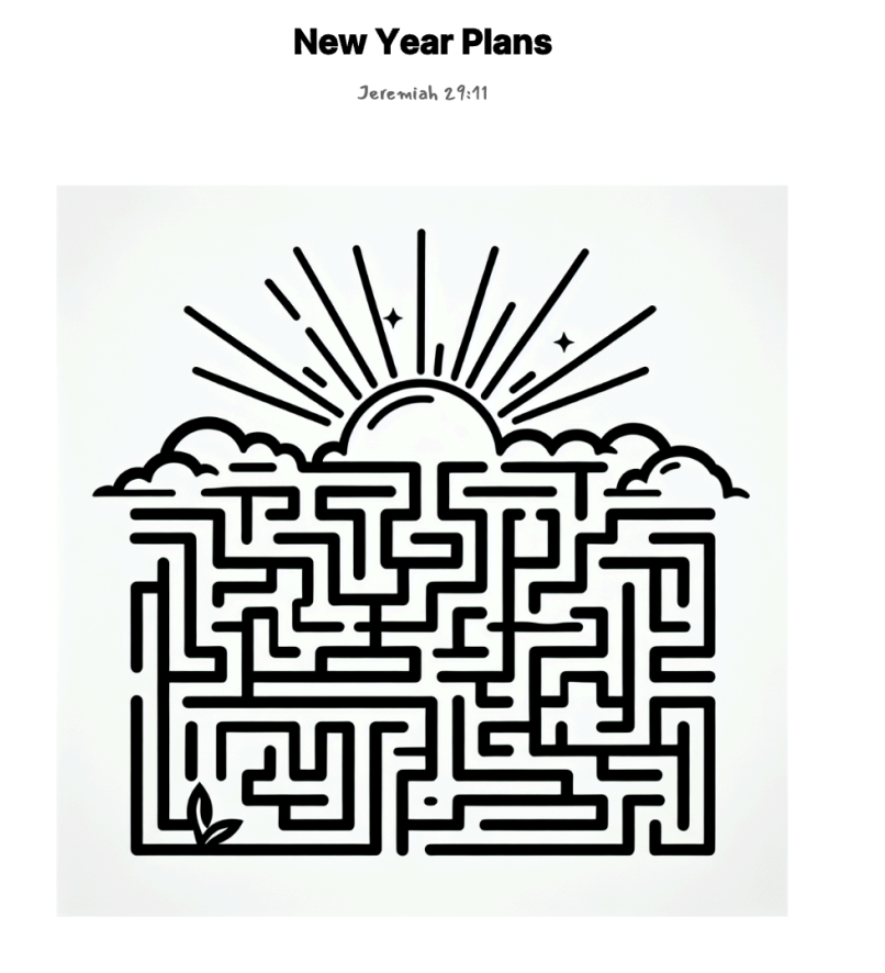 New Year Plans maze